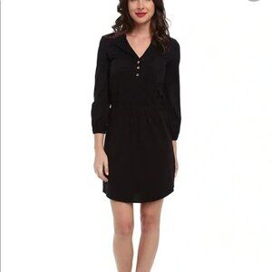Lilly Pulitzer Beckett Shirt Dress Size XXS Black Casual Travel Comfy Preppy